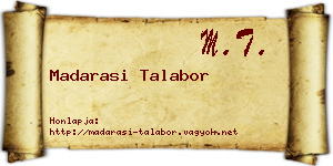 Madarasi Talabor névjegykártya